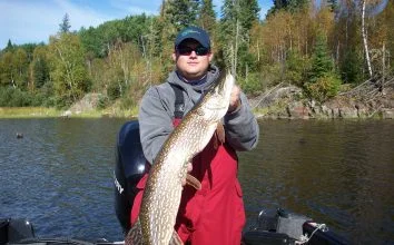 Guest Matt Displaying Giant Northern Pike Catch